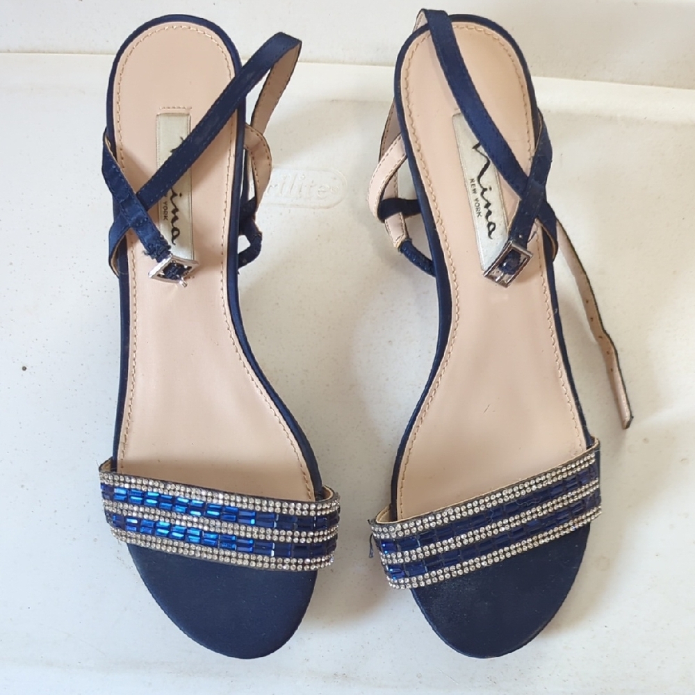 Nina Women's Blue Strappy Sandals